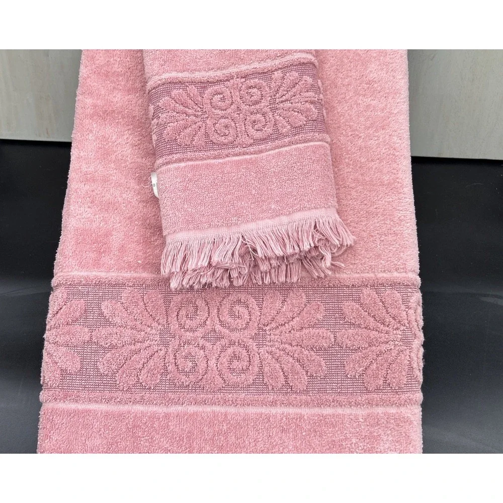 Vintage Cannon Monticello USA  Rose Pink Bath And Hand Towel